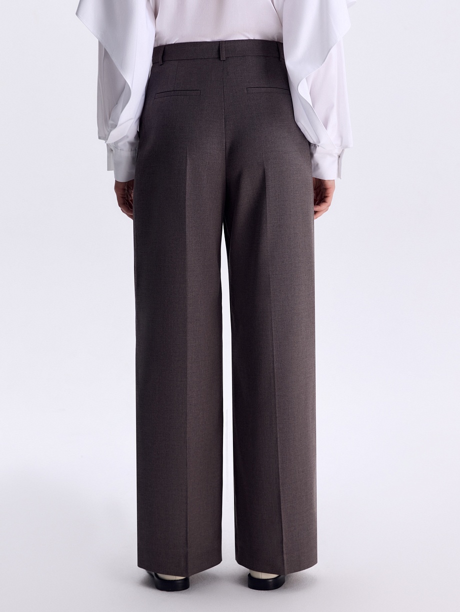 Брюки-палаццо из костюмной ткани