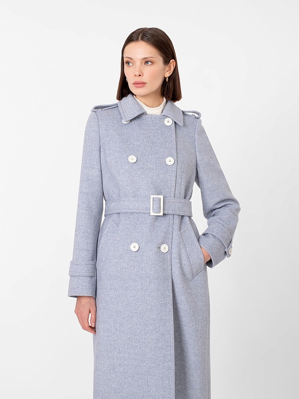 Двубортное демисезонное пальто с мембраной POMPA арт.3018600p10050