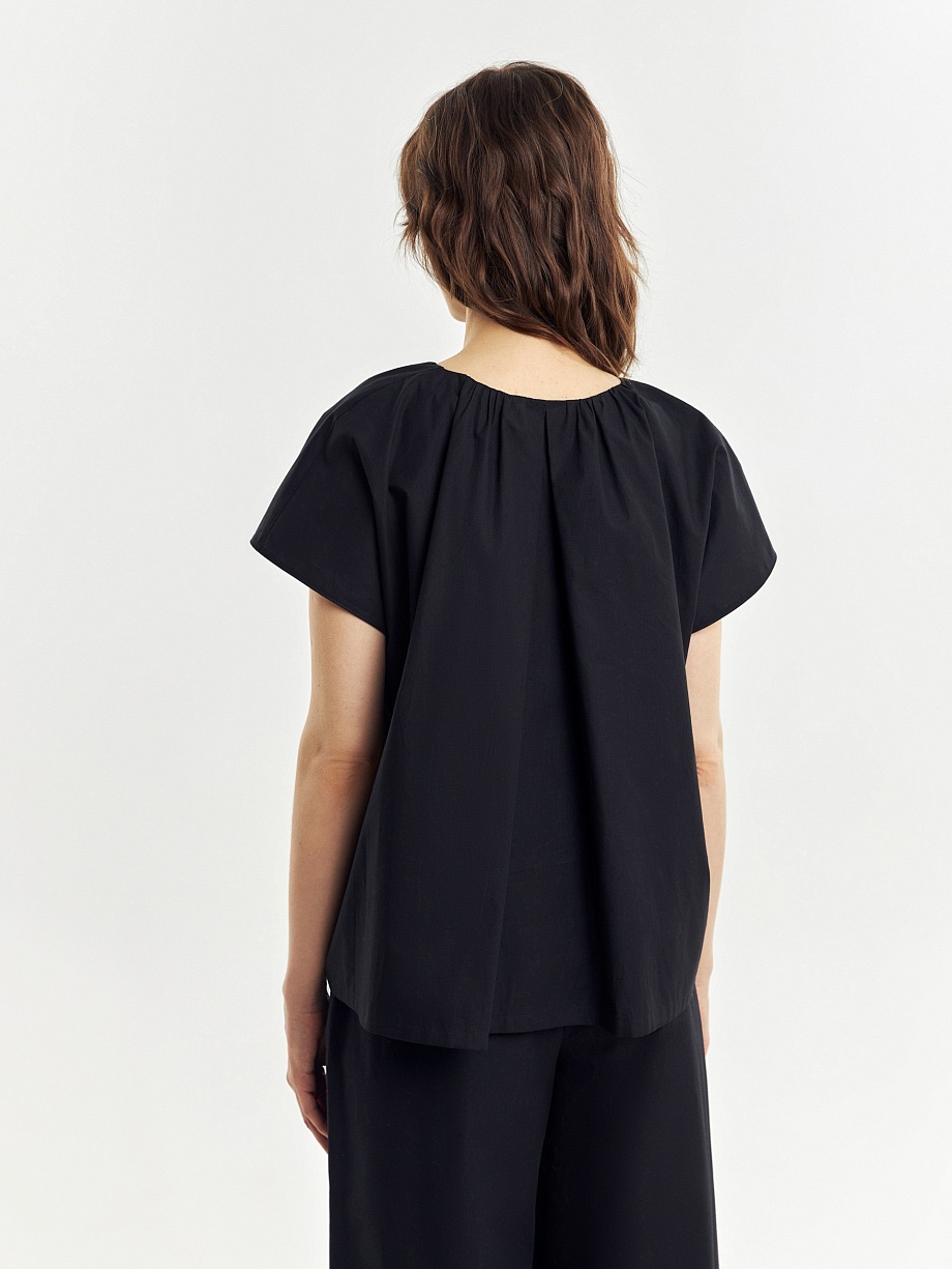 Блуза из 100% хлопка с коротким рукавом