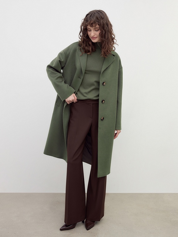 Шерстяное демисезонное пальто с мембраной