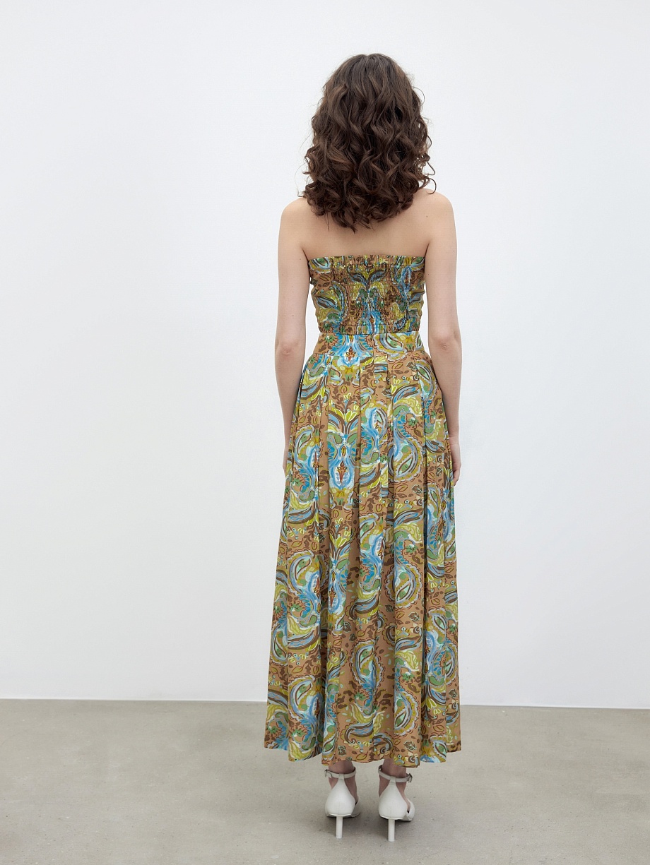 Юбка макси из натуральной ткани в этническом принте