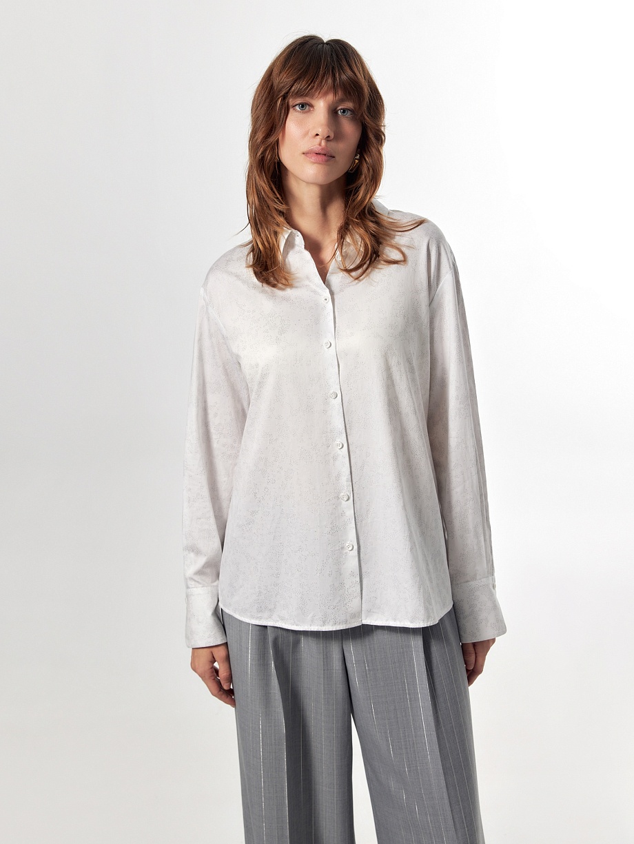 Блуза из 100% хлопка с серебряным напылением