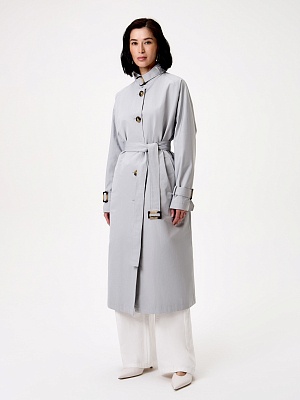 Непромокаемый тренч с высоким воротником