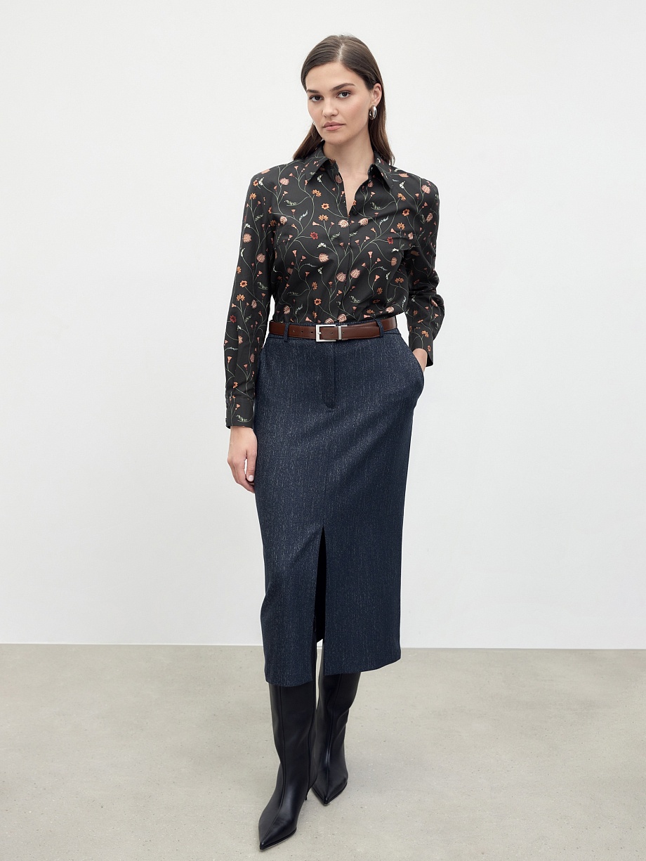 Прямая блуза из 100% хлопка