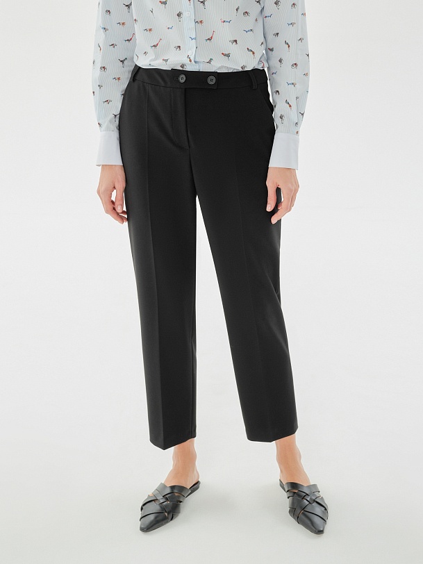 Брюки длины 7/8 полуприлегающего силуэта из костюмной ткани