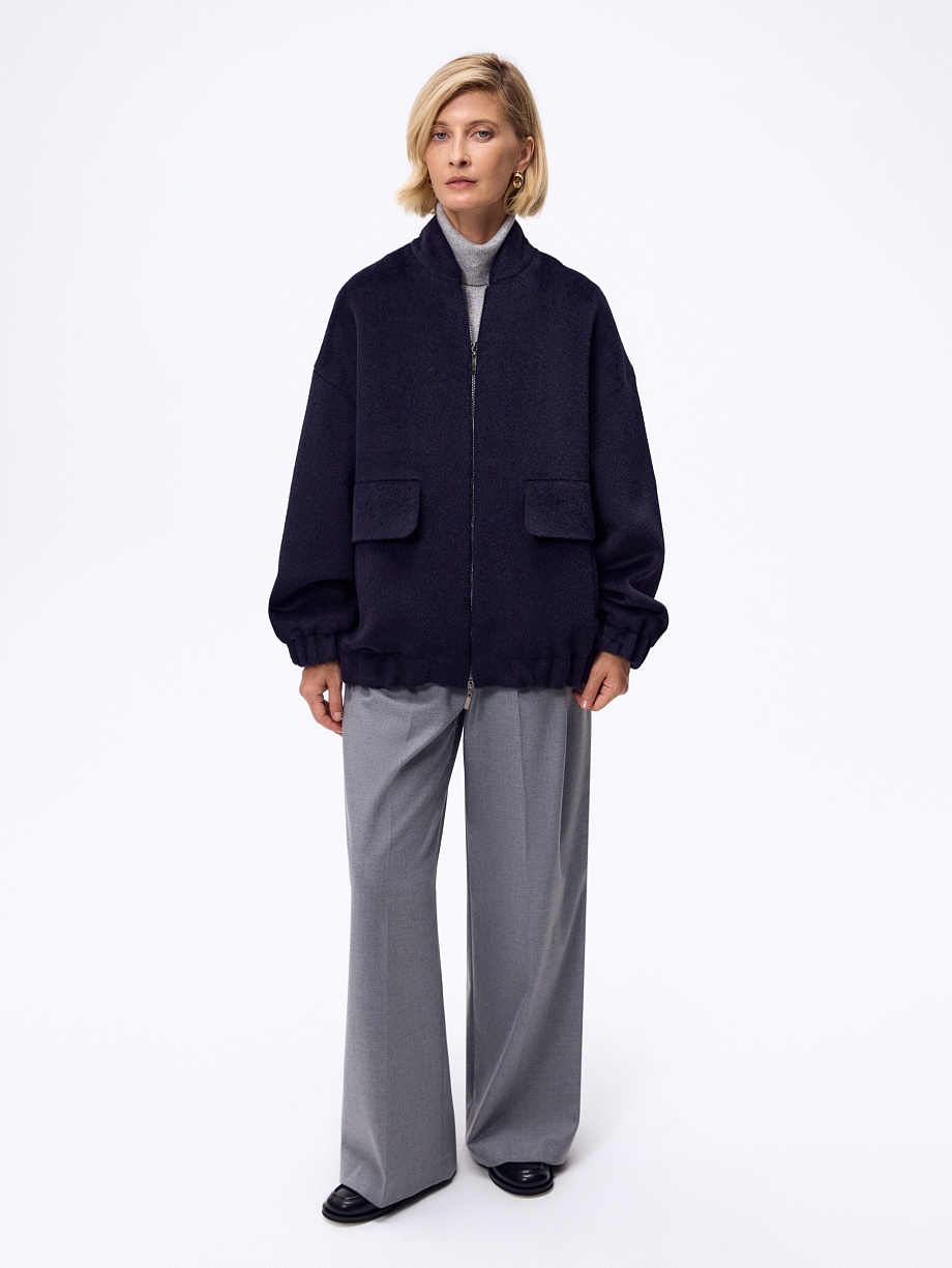 Куртка-бомбер из премиальной шерсти Альпака Бэби Сури