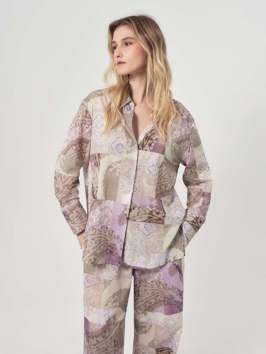 Свободная блуза из тонкого 100% хлопка