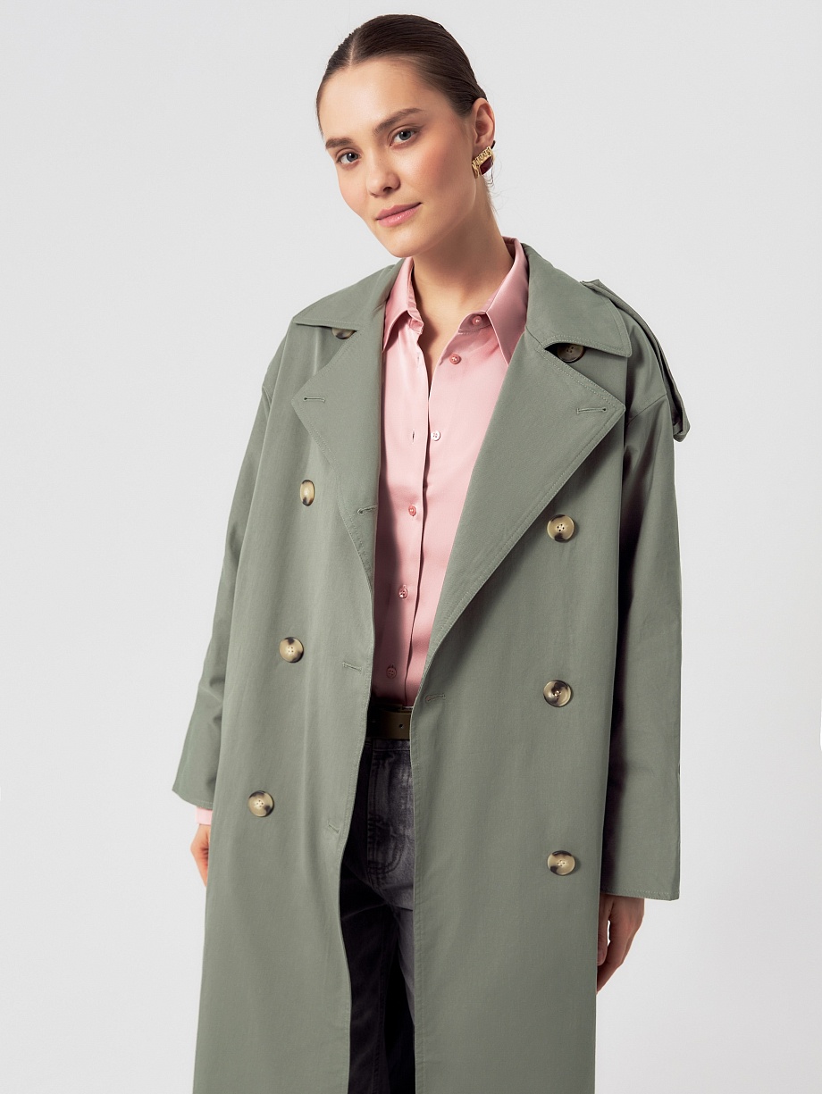 Классический двубортный тренч