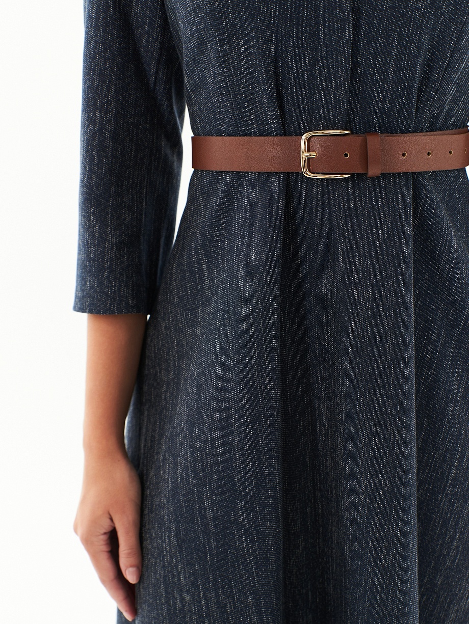 Платье из костюмной ткани с имитацией джинсы