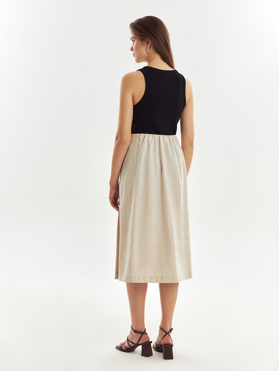 Летняя юбка из хлопка и льна