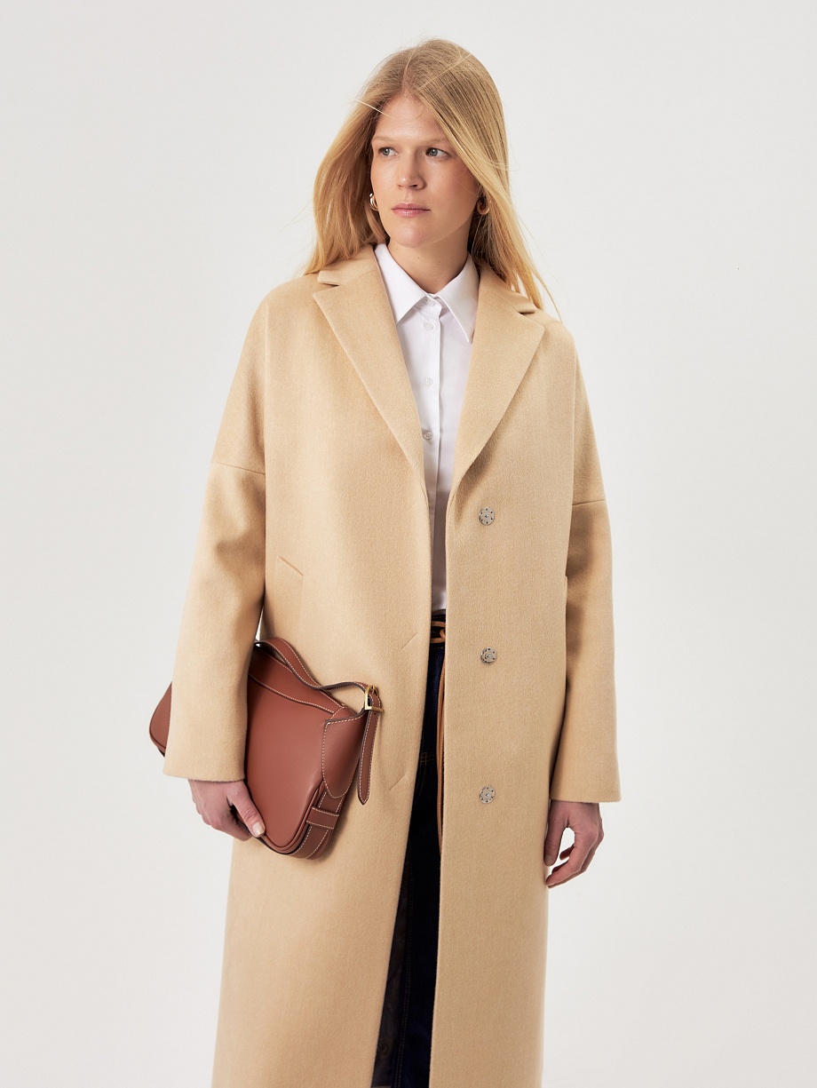 Шерстяное демисезонное пальто с мембраной