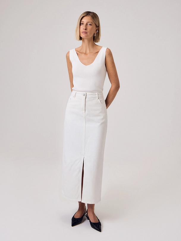 Прямая джинсовая юбка из 100% хлопка