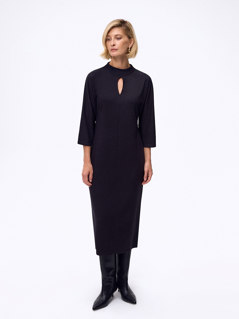 Платье миди из вискозного трикотажа