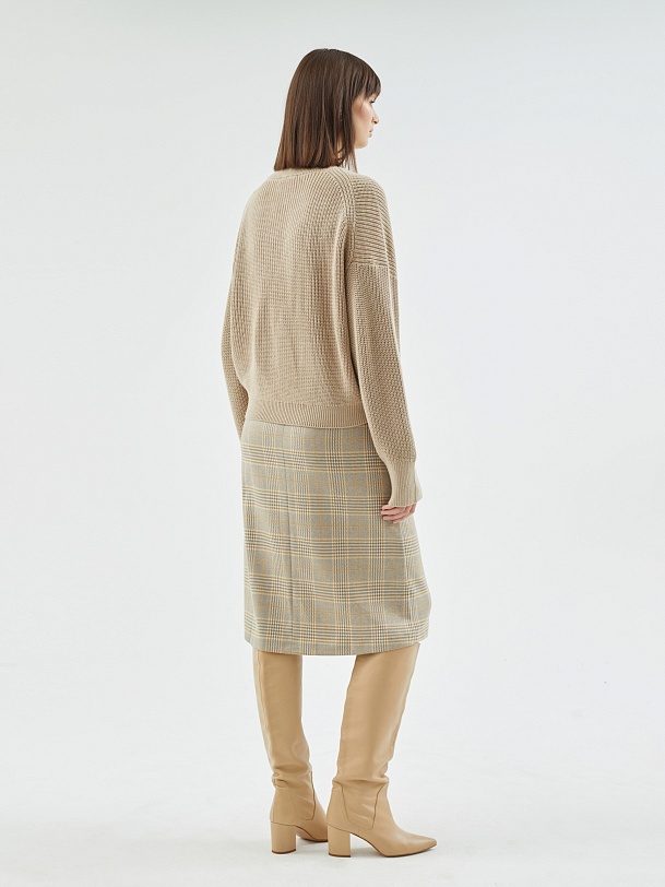 Вязаный джемпер из хлопкого трикотажа