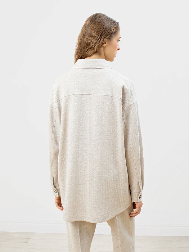 Жакет-рубашка с накладными карманами