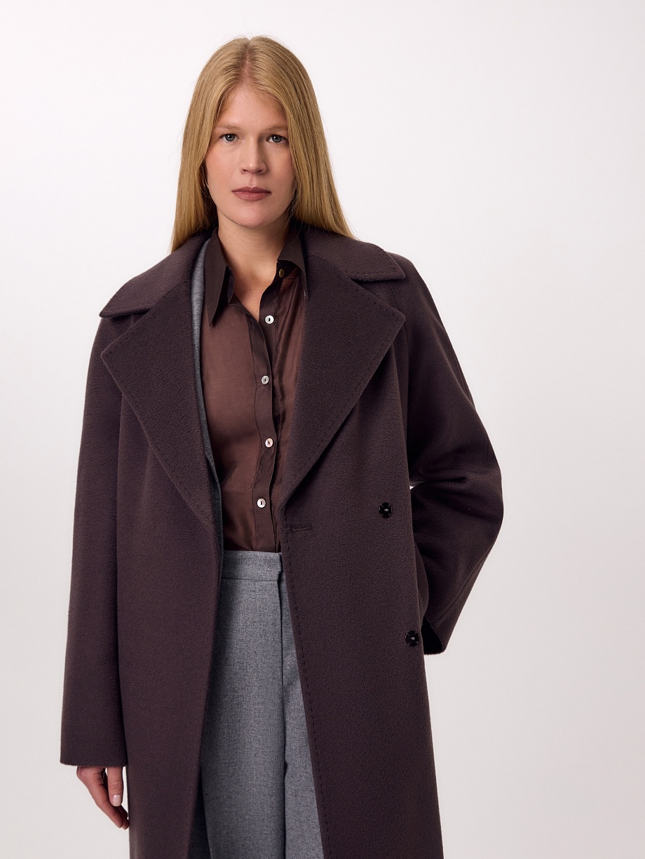 Пальто-халат из премиальной шерсти и кашемира