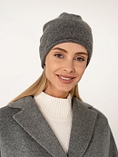 Вязаная шапка с ангорой POMPA арт.ZWH11868/3 Темно-серый