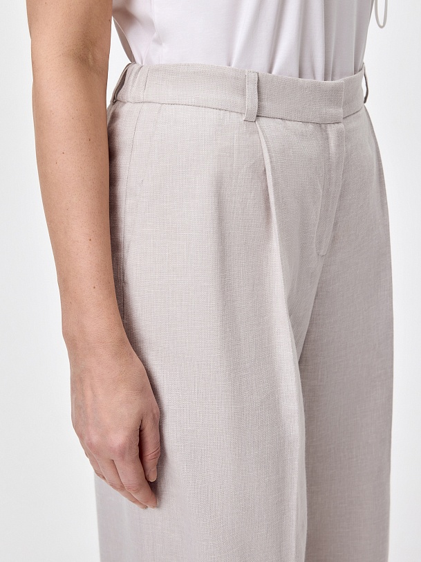 Брюки из хлопка и льна