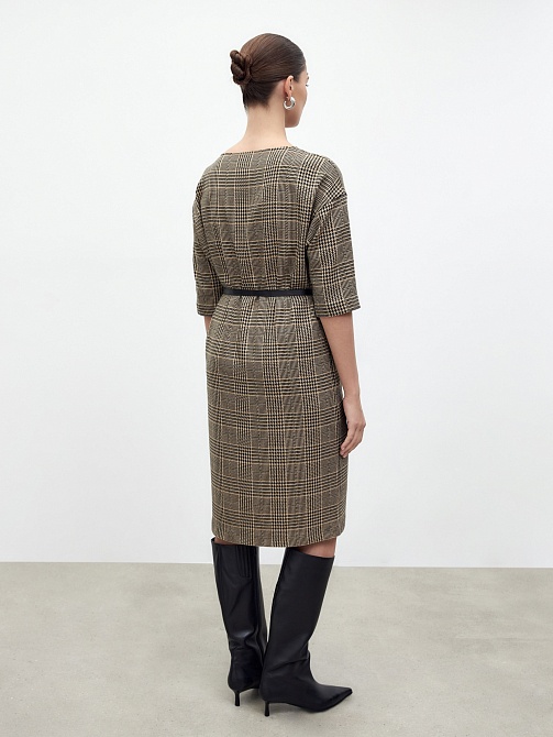 Платье из костюмной ткани в клетку