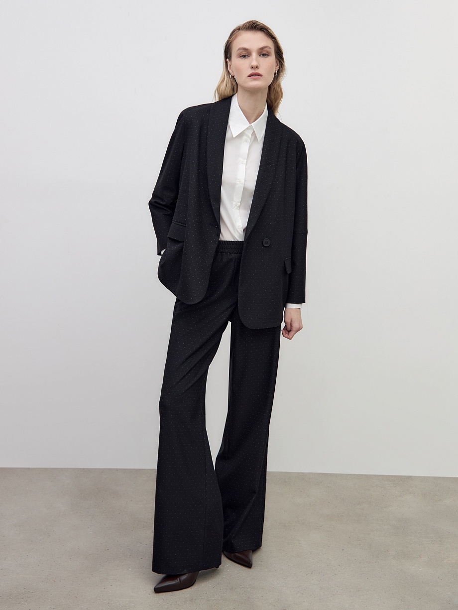 Свободные прямые брюки из мягкой костюмной ткани