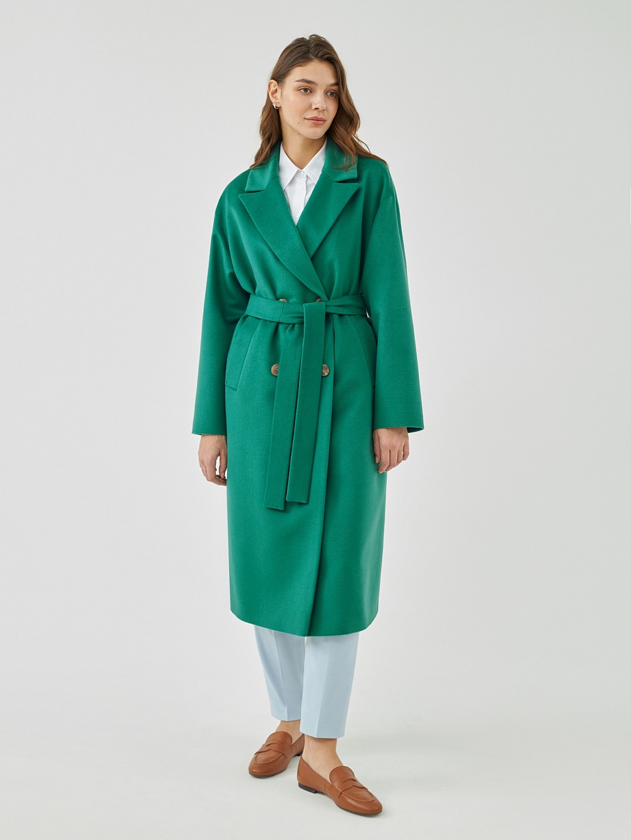 Шерстяное демисезонное пальто с мембраной