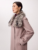 Зимнее пальто из шерсти утепленное с меховым воротником POMPA арт.1013771p60216
