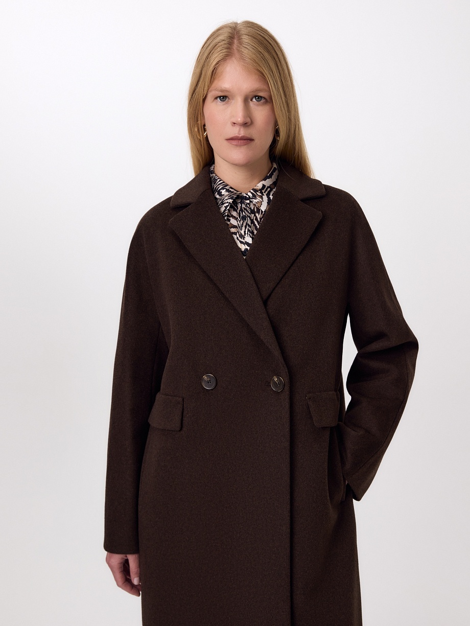 Пальто из шерсти с мембраной и утеплённой спинкой