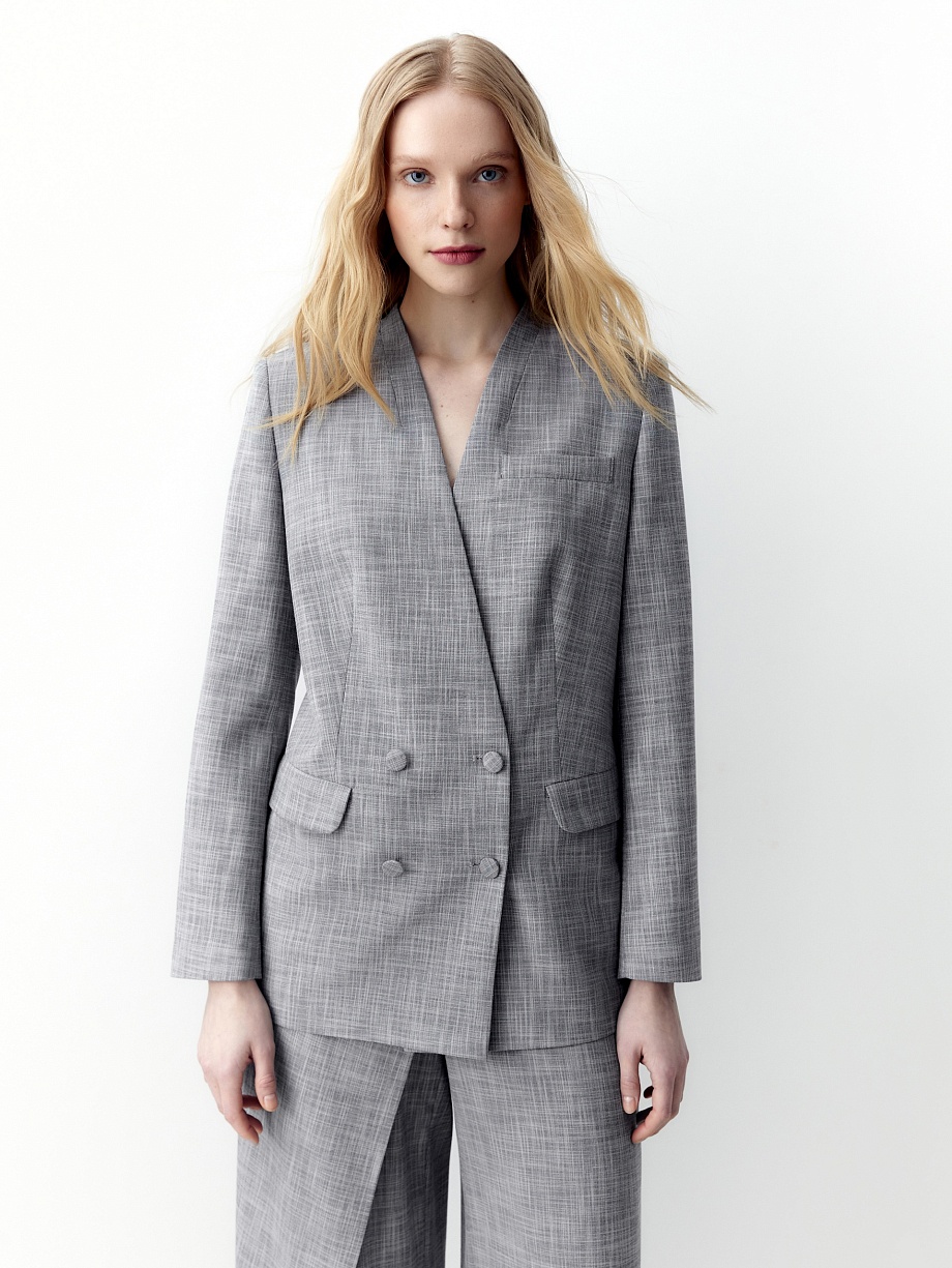 Прямой жакет из костюмной ткани с вискозой