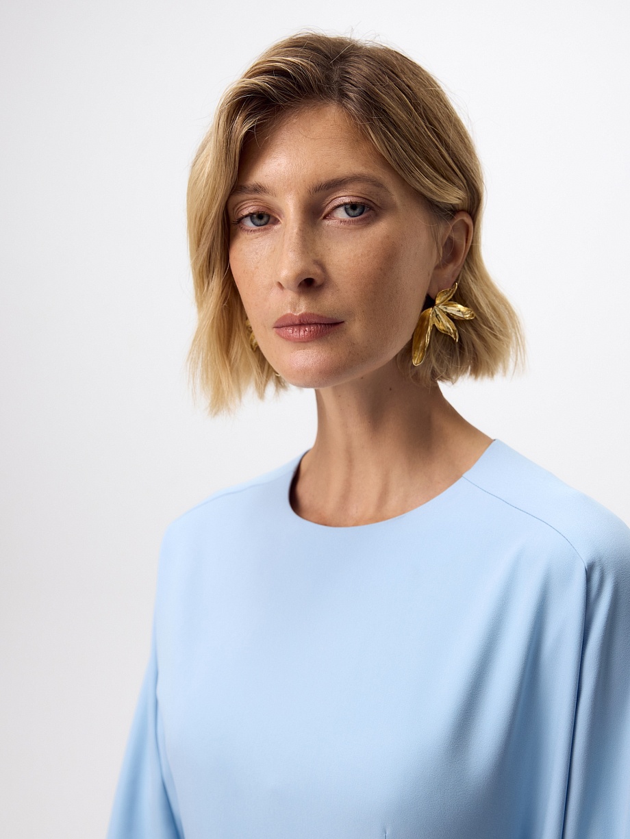 Платье макси из костюмной ткани