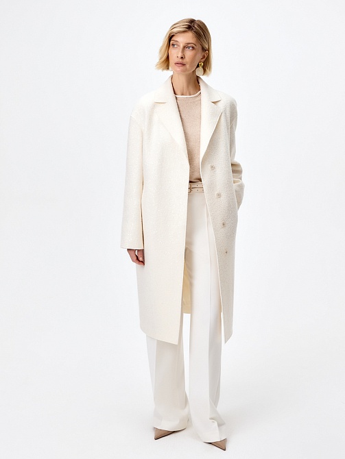  Пальто с мембраной из вареной шерсти с пайетками