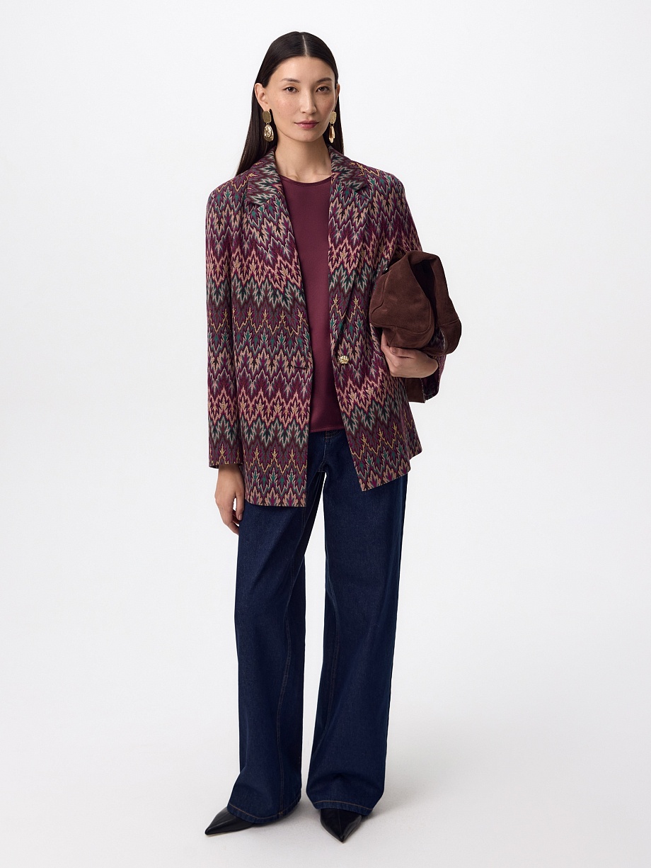 Жакет из жаккардового трикотажа