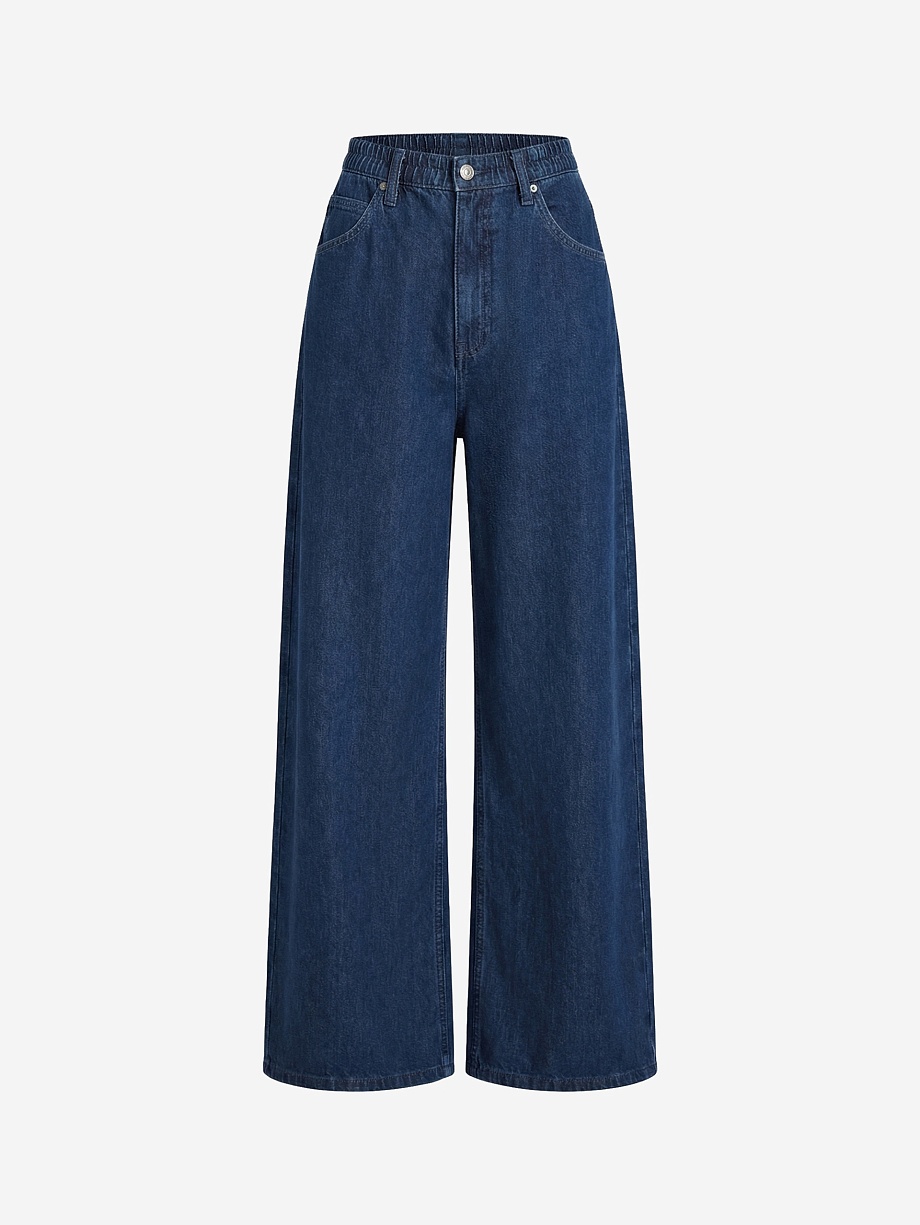 Широкие джинсы из 100% хлопка на эластичном поясе