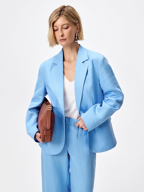 Жакет из хлопка и льна