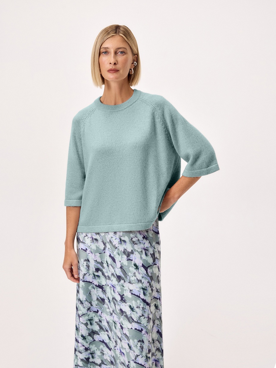 Джемпер из смесовой пряжи с ангорой и люрексом