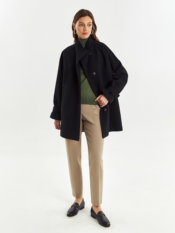 Полупальто из шерсти с мембраной и утеплённой спинкой