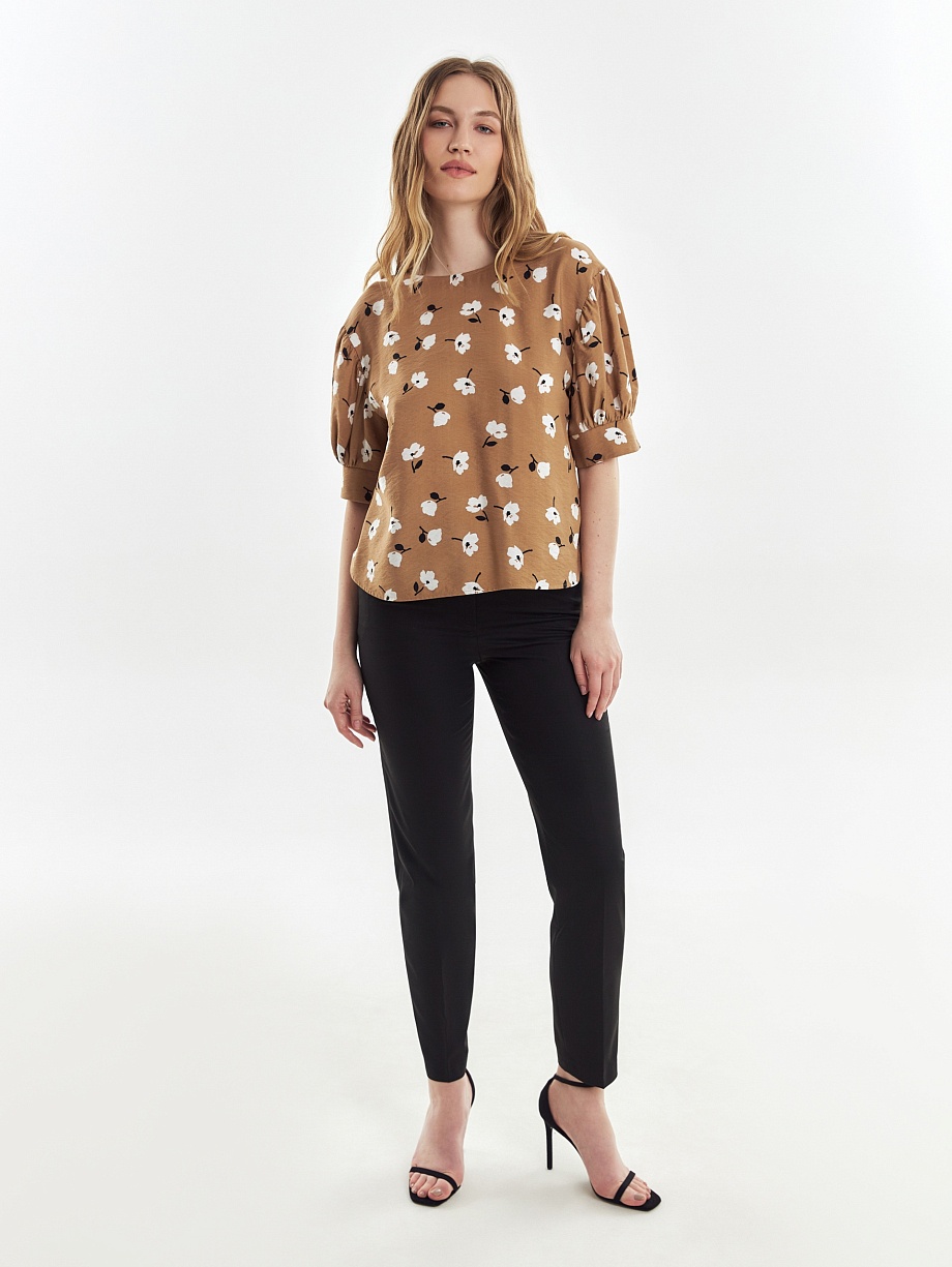 Блуза из вискозы с цветочным принтом