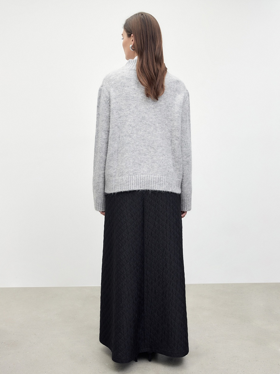 Юбка трапеция из стеганой ткани