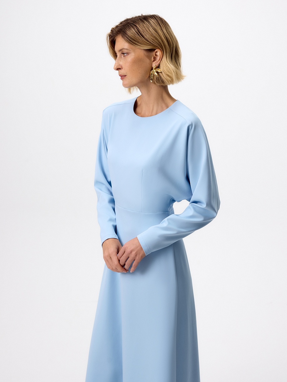 Платье макси из костюмной ткани