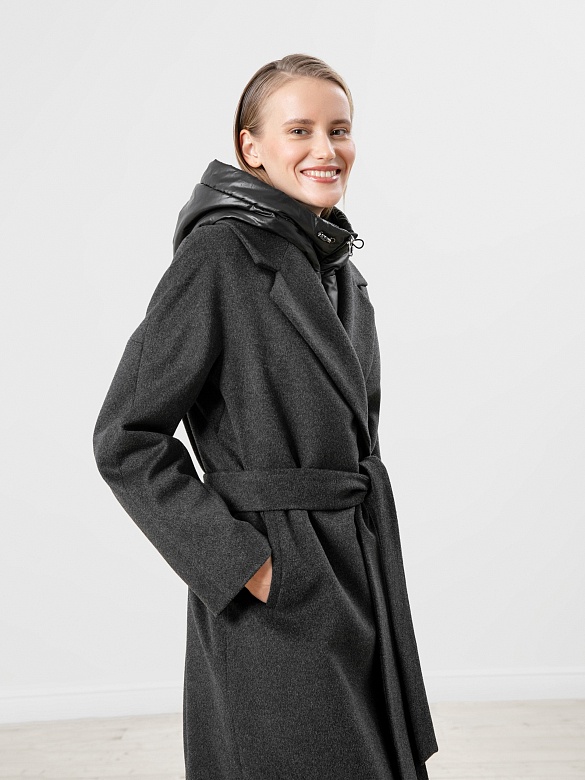 Пальто женское еврозима с мембраной и утепленной спинкой POMPA арт.1011166p90892