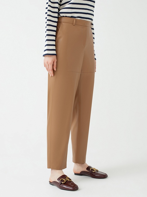 Брюки-бананы из экокожи