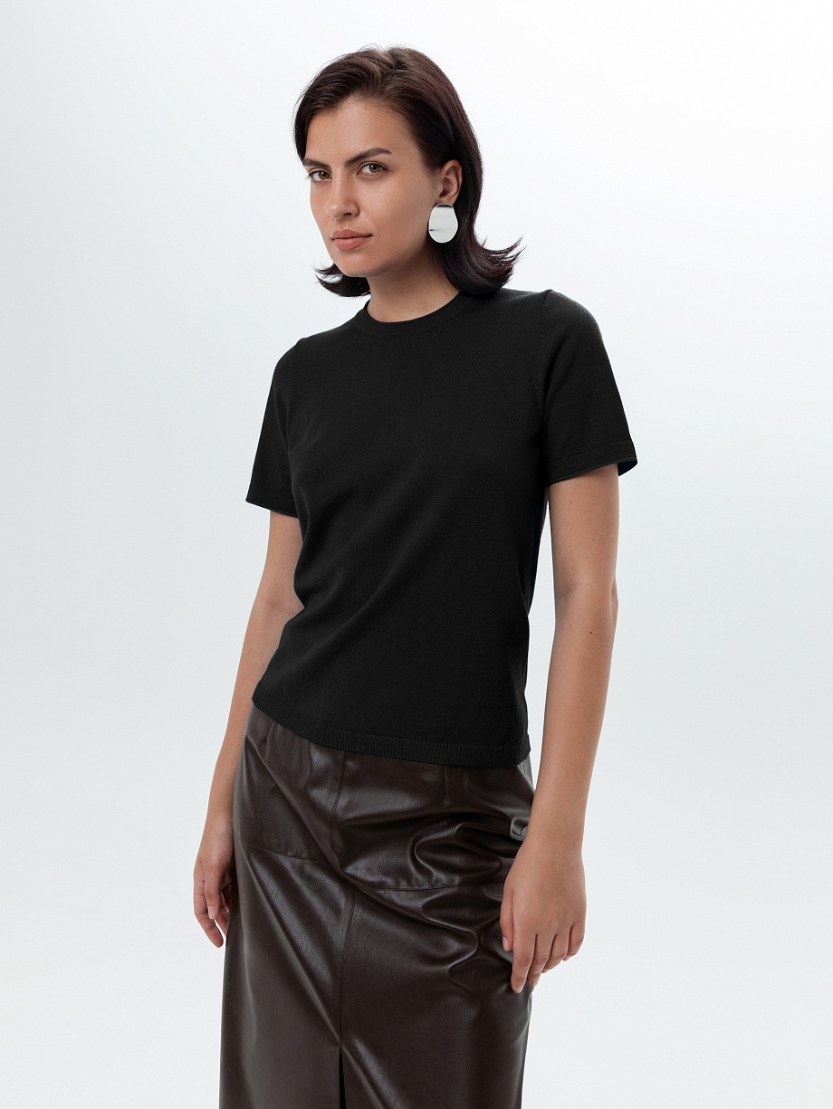 Вязаный джемпер с коротким рукавом