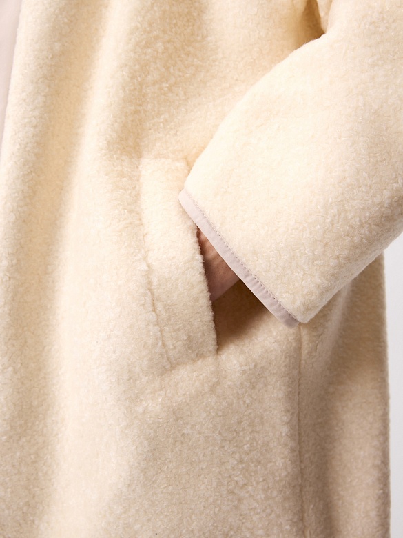 Двусторонняя зимняя экошуба со съёмным капюшоном POMPA арт.1014490p60803