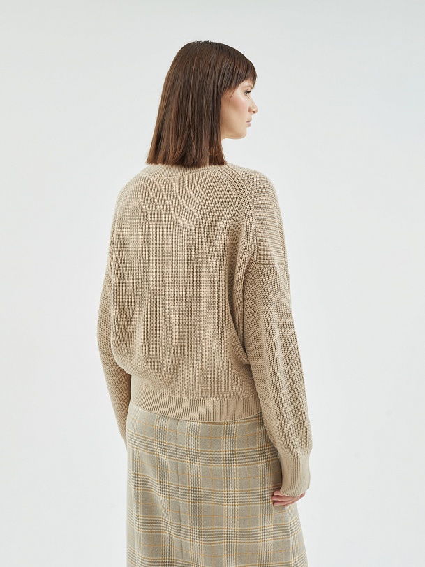 Вязаный джемпер из хлопкого трикотажа