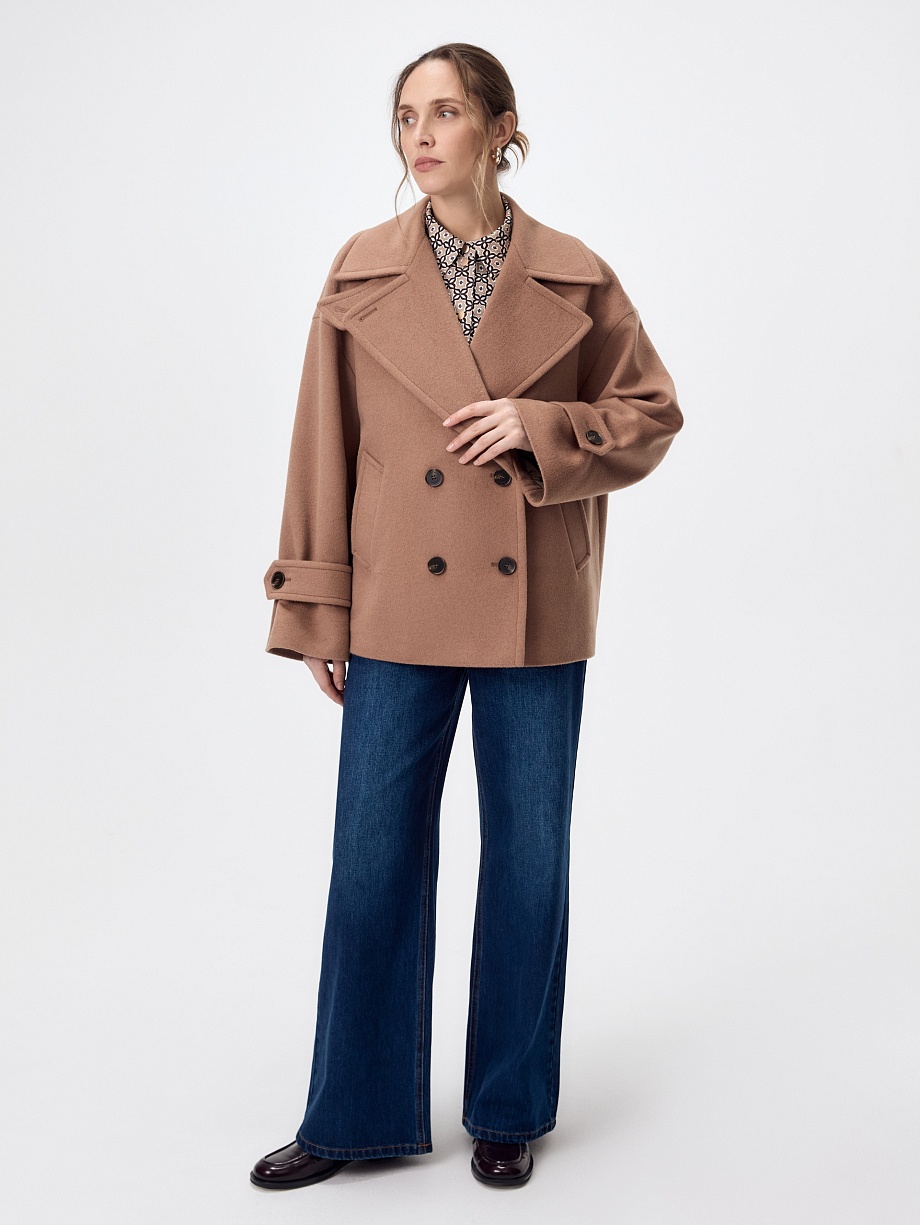 Укороченное пальто бушлат с мембраной