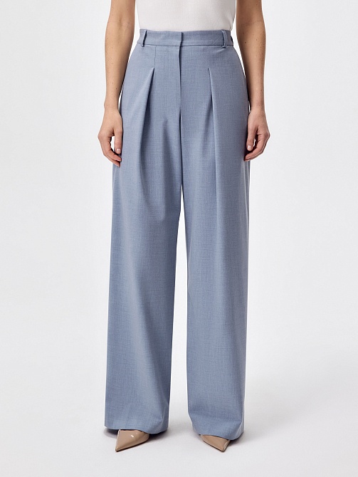 Брюки-палаццо из костюмной ткани