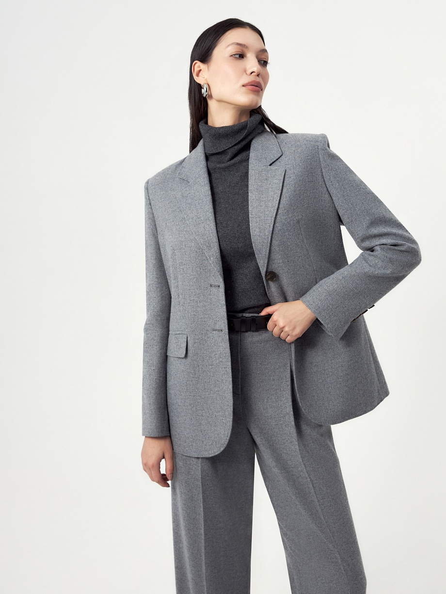 Жакет из костюмной ткани с шерстью