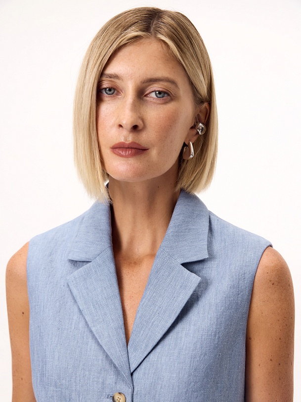 Жилет из премиального 100% льна 