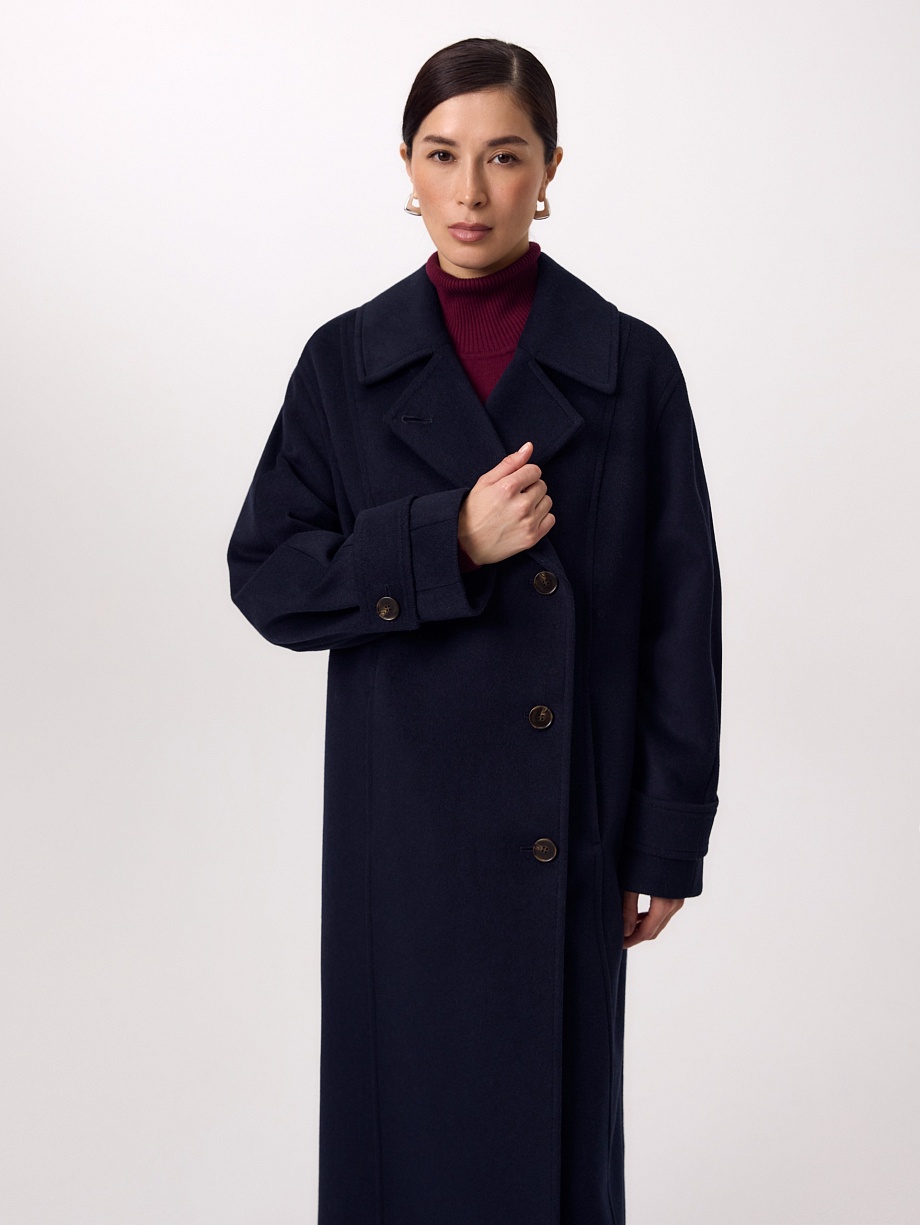 Пальто из шерсти с мембраной и утеплённой спинкой