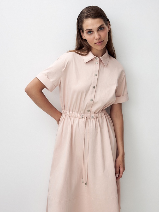 Платье из хлопковой ткани с завязками
