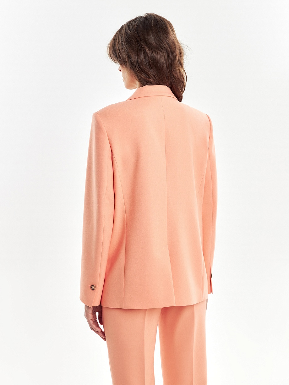 Удлиненный двубортный жакет  из костюмной ткани